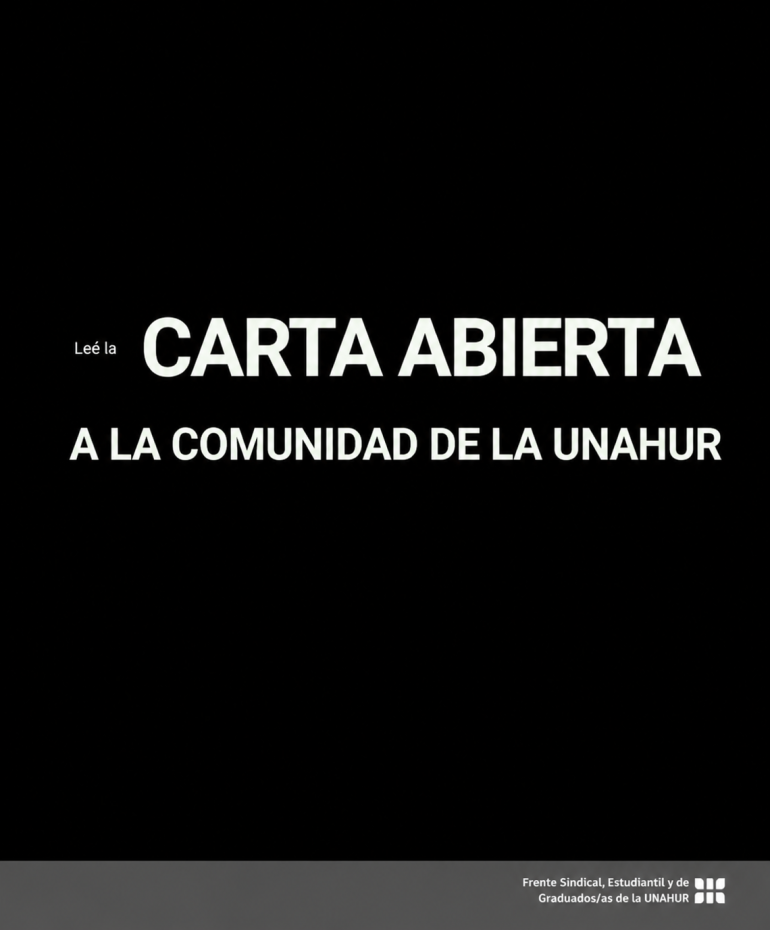 Carta Abierta a la Comunidad UNAHur